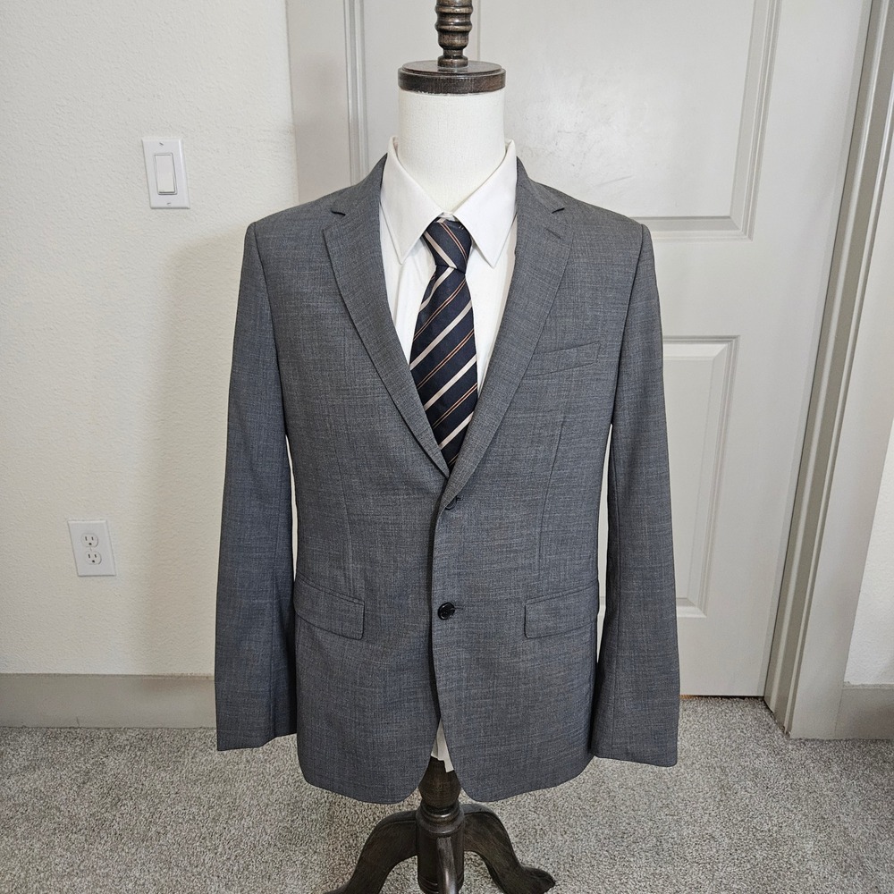 Theory Blazer Mens 40R Gray Virgin Wool Sport Coat